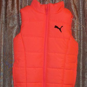 COPY - PUMA Neon Orange Puffer Vest Size 3/4